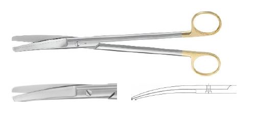 TC Сімс утробні ножиці вигнуті тупі/тупі 230 мм